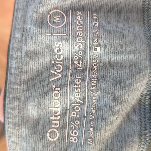 Green-blue-pink colorblock 7/8 length workout leggings, Outdoor Voices M - Picture 6 of 6